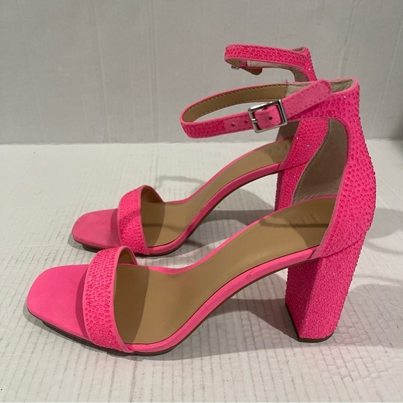Women’s INC International Concept Lexini 2 Rhinestone Pink Heels Size 9.5 US! - Picture 4 of 11